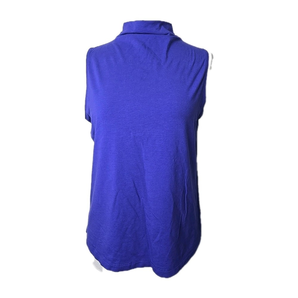 Athleta Purple Sleeveless Mock Neck Jersey Cotton Top Small